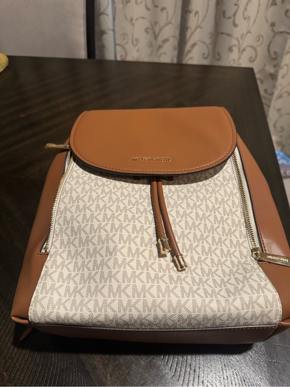 Michael Kors Tan Logo Backpack with Matching Wallet - Picture 7 of 9